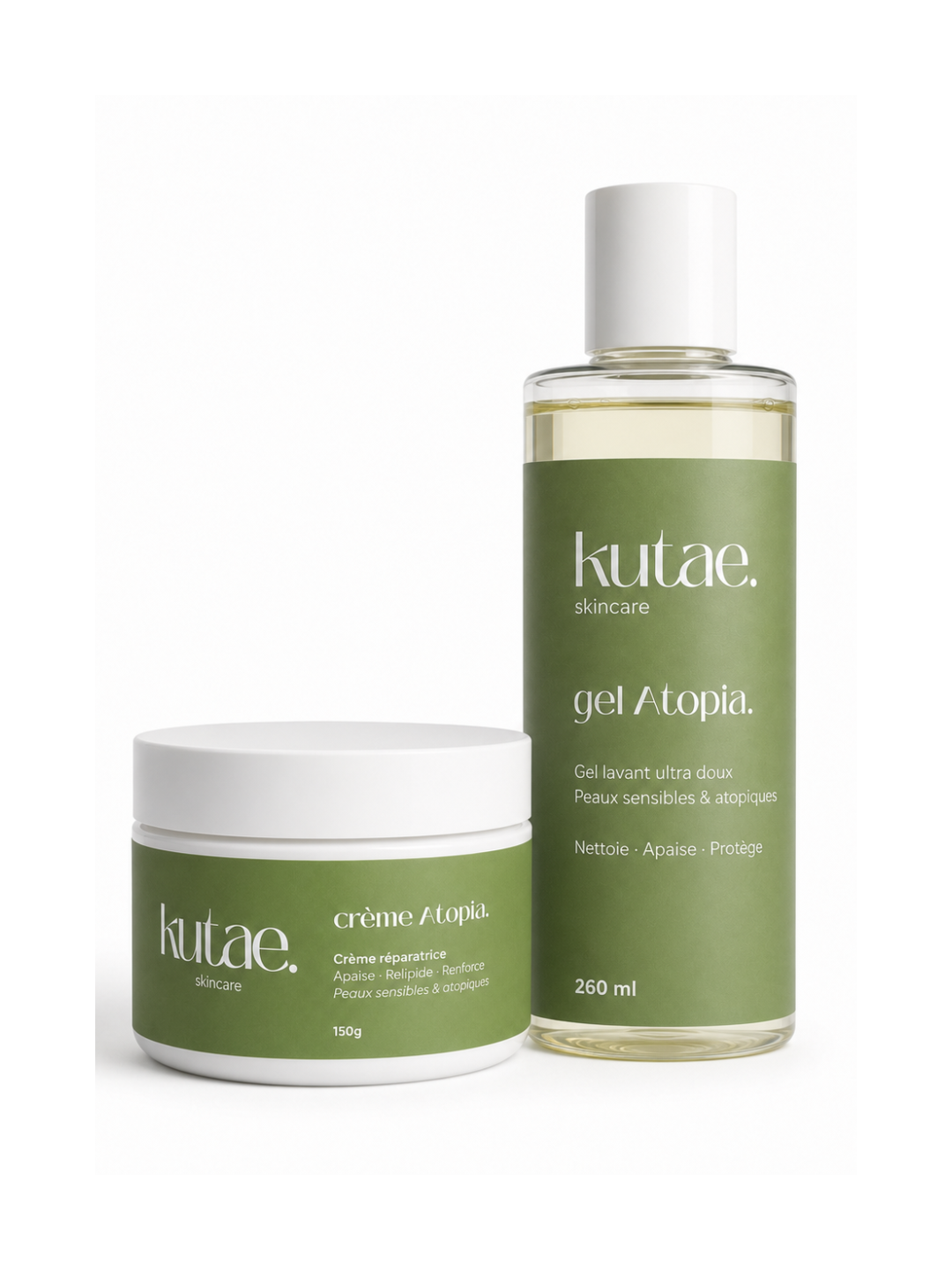 KUTAE - Duo Gel lavant + Crème réparatrice ATOPIA